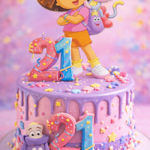 Taarttopper Dora met Leeftijd &ndash; Gepersonaliseerd