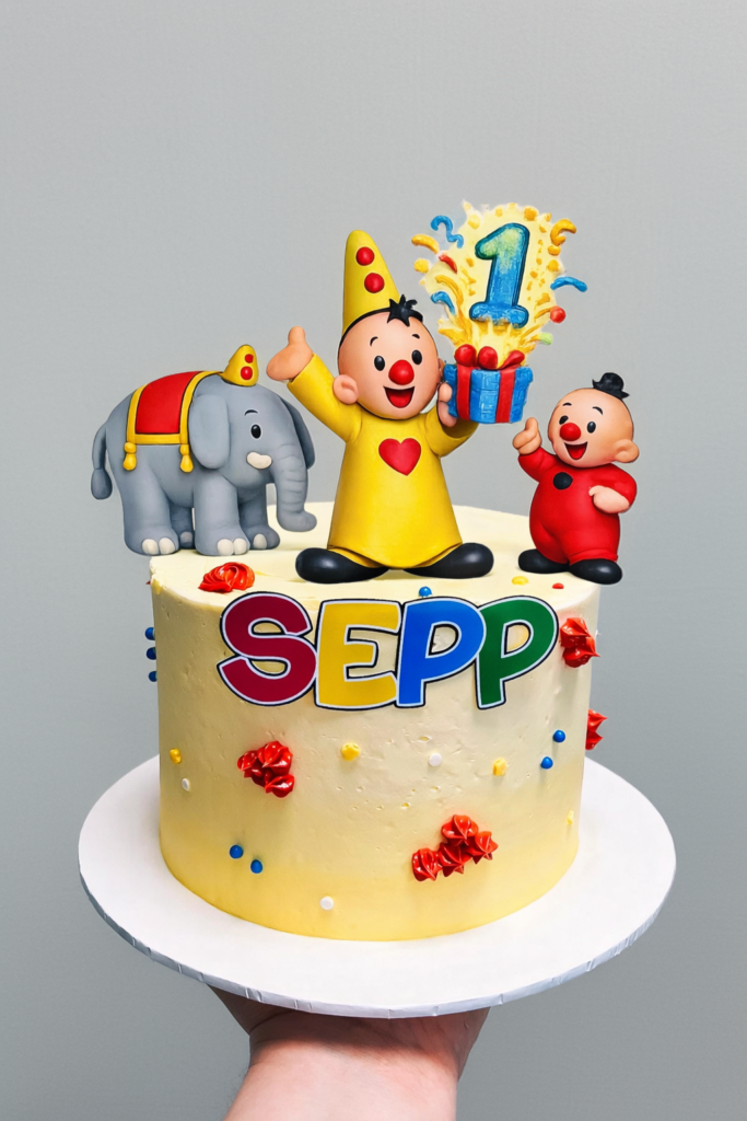 bumba stijl taarttopper met leeftijd uit cadeau